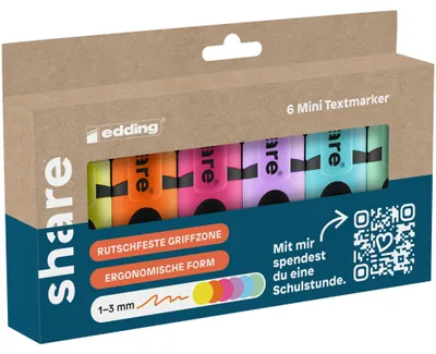 Zdjęcie produktu dla share Highlighter Mini 4-0021-6-1000 czarny 6szt