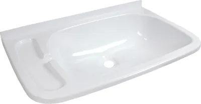 Produktbild von Einlegemulde Waschbecken Wohnmobil Wohnwagen Caravan Camping Boot 465 mm x 295 mm x 110 mm rechteck weiß