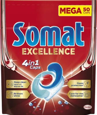 Produktbild von Somat Excellence 4in1 Geschirrspülkapseln, 50 Stück