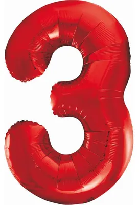 Immagine prodotto di Pallone in foil XL numero 3 rosso 85 cm