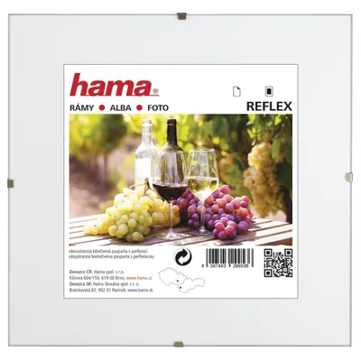 Obrázok produktu pre Hama 67063013, Rámček na jeden obrázok, Sklo, Biela, 13 x 13 cm, Štvorec, Clip-Fix