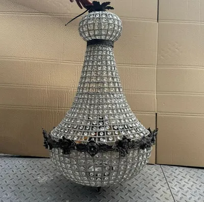Produktbild von Casa Padrino Barock Kristall Kronleuchter Oxidiert H. 93 cm - Barock Leuchten