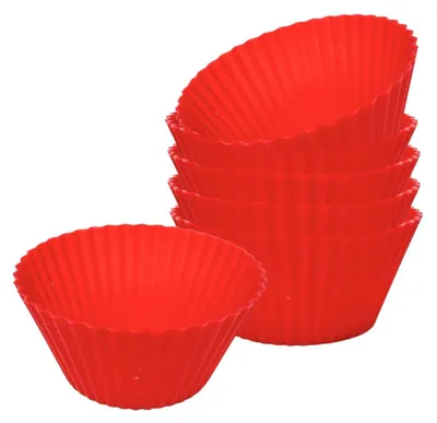 Cupcake-Förmchen aus Silikon, 6 Stück, rund, 6,5 cm
