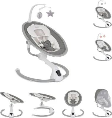 Produktbild von Cangaroo Swing Cloud Babywippe Musik Timer Mobile Schwingfunktion Fernbedienung grau beige