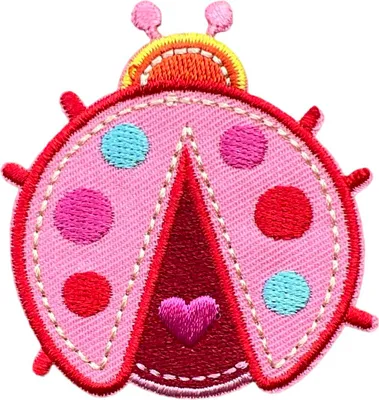 Produktbild von Marienkäfer-Rosa-Emblem-Aufnäher zum Aufbügeln