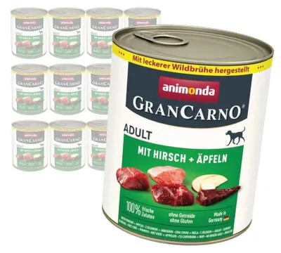 Zdjęcie produktu dla Animonda GranCarno Adult 12x800g Mokra Karma Dla Psa z Jeleniem i Jabłkiem