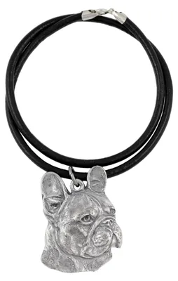 Produktbild von Französische Bulldogge I - Halskette mit Hund, versilberter Anhänger für Hundefans, einzigartiger Schmuck der Marke Art-Dog