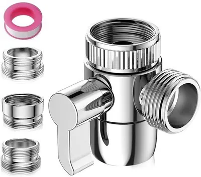 Image de Robinet à trois voies, chromé, pour cuisine et salle de bain