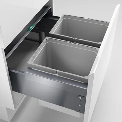 Produktbild von Naber, Cox® Base K1 600-2. Abfallsammler, hellgrau, Höhe 360 mm - Mülleimer