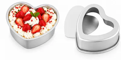 Herzförmige Kuchenform 6 Zoll, 2 Stück, antihaftbeschichtet, Aluminium