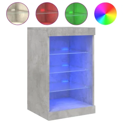 Image de Buffet avec lampes LED gris béton 41x37x67 cm