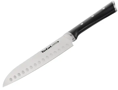 Produktbild von Tefal K2320614, Santokumesser, 17,7 cm, Edelstahl, Edelstahl, Schwarz, China, K23206