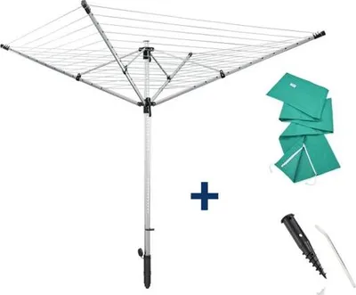 Image de Leifheit Séchoir rotatif de jardin LinoLift 600 avec support et housse QuickStart LEIFHEIT 85282
