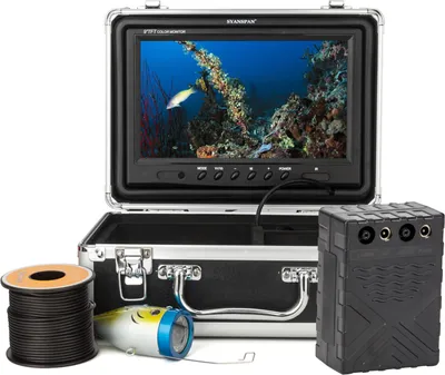 Zdjęcie produktu dla Podwodna kamera wędkarska z echosondą z 12 diodami LED, 9-calowym wyświetlaczem LCD i kablem o długości 30 m, wodoodporność IP68, do łowienia pod lodem z łodzi na jeziorze morskim