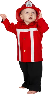 Produktbild von Wilbers Feuerwehrmann Kostüm rot 86 - 98 cm - Babykostüm 92 cm