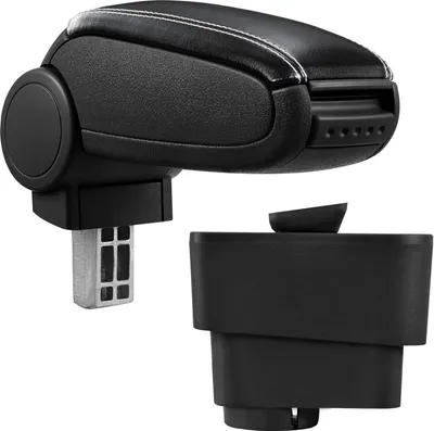 Produktbild von Armlehne Mittelarmlehne Leder Bezug Schwarz Weiß für Fiat Grande Punto 09/2005-