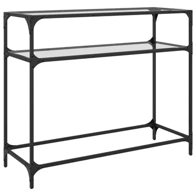 Obrázek produktu pro vidaXL Konzolový stolek se skleněnou deskou transparentní 98x35x81 cm ocelový