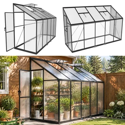 Productafbeelding van XMTECH Tuinkas, 3,5 x 10 voet, aluminium constructie, wintertuin, 3,40 m², met dakramen, 4 mm dikke panelen