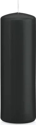 Produktbild von Stumpenkerzen Schwarz 150 x Ø 48 mm, 24 Stück, russarm, tropffrei