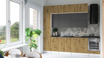 Obrázek produktu pro Kuchyňská linka DAFNI 280cm Grafit + dub artisan