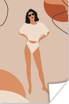 Produktbild von MuchoWow® Poster Sommer - Frau - Pastell 40x60 cm - Plakate für die Wand - Poster Babyzimmer