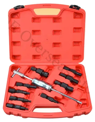 Produktbild von Innenlagerabzieher-Set, 10-teilig, Metall- und Kunststoffmaterialien, Hammerlänge 105 mm, Wellenlänge 390 mm, vielseitige Anwendung
