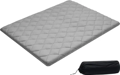 Obrázek produktu pro Japonská futonová matrace – tatami matrace – skládací – rozměry 203 x 152 x 6,35 cm – 9 vrstev – s úložným vakem a upevňovacím materiálem – pro jógu a meditaci – šedá