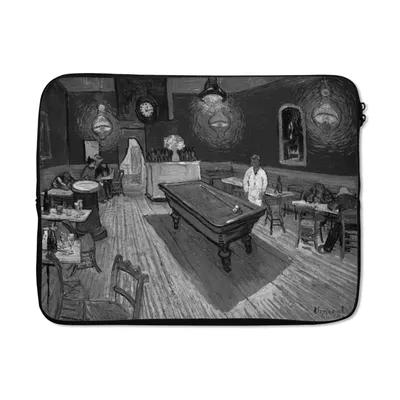 Produktbild von MuchoWow® Laptop Hülle 15 Zoll Das Nachtcafé - Vincent van Gogh - Schwarz und Weiß Laptoptasche - Laptoptasche - Sleeve - Rundum-Schutz