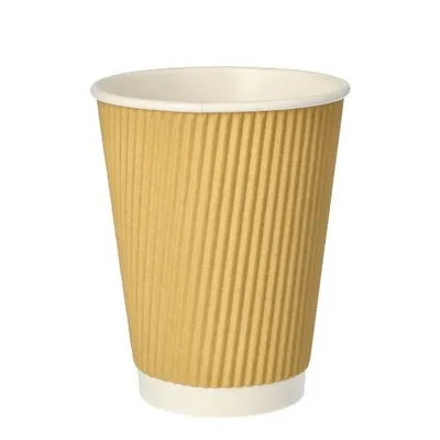 Produktbild von Trinkbecher, Pappe 0,3 l Ø 9 cm · 11 cm natur Ripple Wall