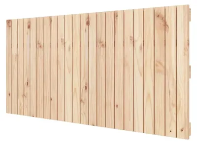 Produktbild von Wand-Kopfteil für Schlafzimmerbett aus massivem Kiefernholz, Wandmontage 140x3x60cm
