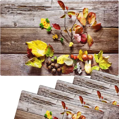 Immagine prodotto di Set di 6 tovagliette lavabili con foglie autunnali colorate