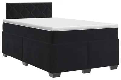 Immagine prodotto di vidaXL Letto a molle con materasso nero 120 x 190 cm in velluto