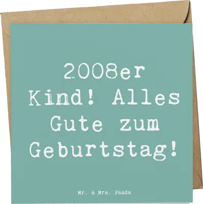 Produktbild von Mr. & Mrs. Panda Klappkarte Spruch 2008 Geburtstag - Meeresbrise - Geschenk, Grußkarte, Happy Birthday, faltkarte, anlasskarte, Glückwunschkarte, feiern, Erinnerungen
