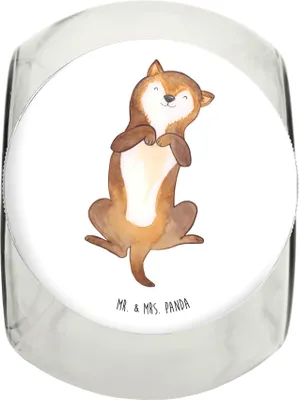 Produktbild von Mr. & Mrs. Panda Dose Hund Streicheln L 870ml - Weiß - Geschenk, Hundewelpe, schraubglas, glasbehälter, Aufbewahrungsdose, Vorratsglas, Süß, Bauch, Sprüche, Hunde