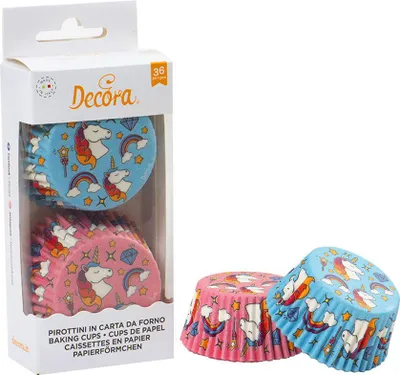 Obrázek produktu pro Košíčky na muffiny 36ks jednorožec modro růžové