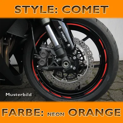 Immagine prodotto di Adesivo per cerchi ""Comet"" | arancione neon 7mm