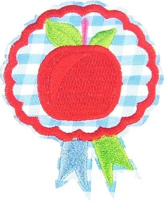 Produktbild von Apfel Abzeichen Bügelbild Aufnäher Aufbügler Miniblings blau weiß Karo 55x65mm