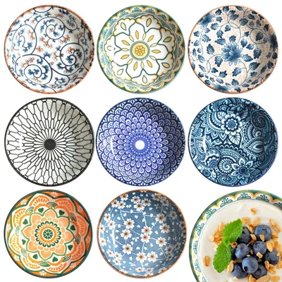 8er-Set Keramik-Dessertschalen, Dipschalen, 10 cm, 70 ml, stapelbar