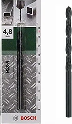 Produktbild von Bosch HSS-R, DIN 338, Bohrer, Spiralbohrer-Bit, Drehung der rechten Hand, 4,8 mm, 86 mm, Metall