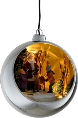 Immagine prodotto di Ornamento a LED, decorazione rotante argento 13 cm