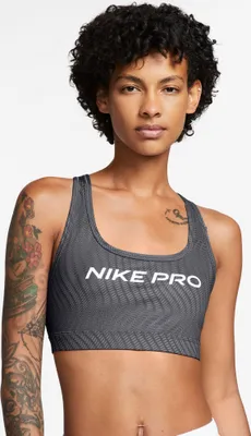 Produktbild von Nike W Np Swsh Lgt Spt Aop Bra Anthracite/White Anthracite/White S