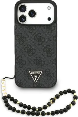 Zdjęcie produktu dla Etui GUESS pasujące do IPHONE 17 Pro Max kompatybilne z MagSafe GUHMP17XP4TSDPPSK (4Gpoliuretan W/ Strap Triangle Logo) czarny