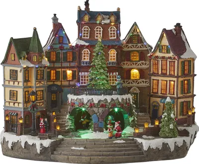 Image de Luville Pendentifs de Noël Village - 41x25x31 cm - Polyrésine - Multi