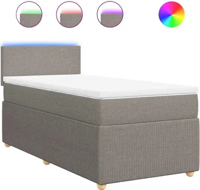 Produktbild von vidaXL Boxspringbett mit Matratze Taupe 80x200 cm Stoff