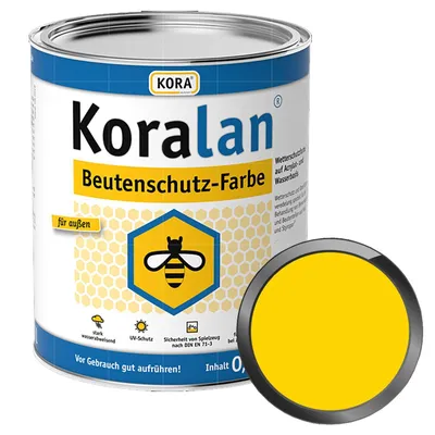 Produktbild von KORA Koralan Beutenschutz-Farbe 0.75 Liter (GELB) Wetterschutzfarbe für Bienenkästen