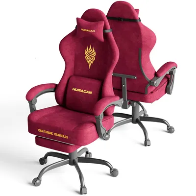 Produktbild von Arvioo Gaming Stuhl mit massagefunktion, Gaming Sessel mit Massage-Lendenkissen, Kombinierte Armlehne, Ergonomisch Gamer Stuhl für YouTube Gamer, Rot