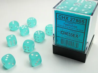 Produktbild von Chessex - Frosted - 36x D6 12mm - Teal/White