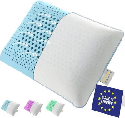 Produktbild von Sleep Comfy Memory Foam Aromatherapie Nackenkissen 60x40x16 cm – Ergonomisch, Meeresbrise Kissenspray, Atmungsaktiv, Waschbarer Bezug