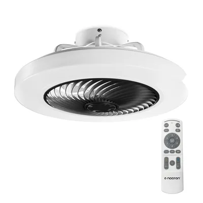 Produktbild von Deckenventilator mit Beleuchtung Noaton® Triton, Durchmesser 50 cm, LED 41W/3000-6500K, Fernbedienung, Luftstrom 60 m3/min, schräge Deckenmontage