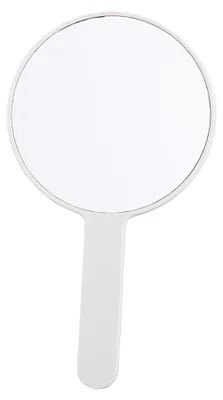 Produktbild von Runder Handspiegel mit Griff (12 x 21,5 cm), tragbarer Kosmetikspiegel, Reisespiegel